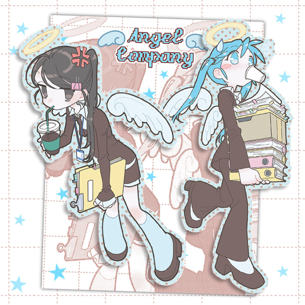 {Heez} Angel Company Die Cut Sticker Set