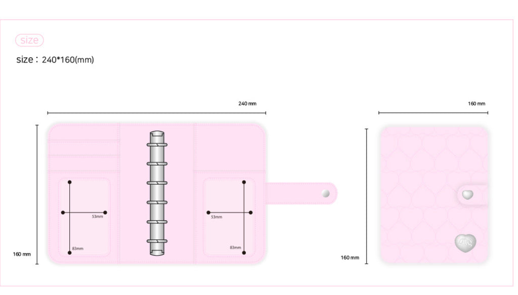 {Mering} A7 Heart Quilting Binder