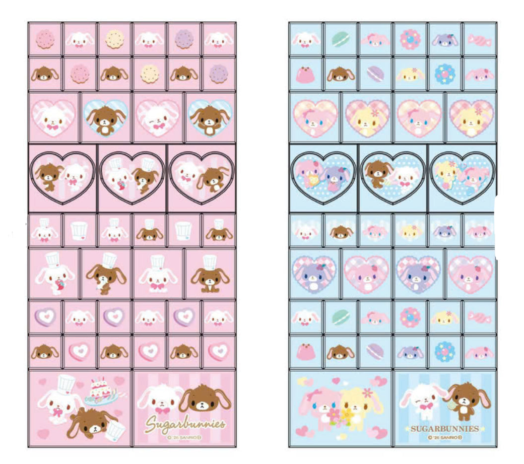 Sanrio Sugarbunies x SPINNS Collaboration Block Stickers