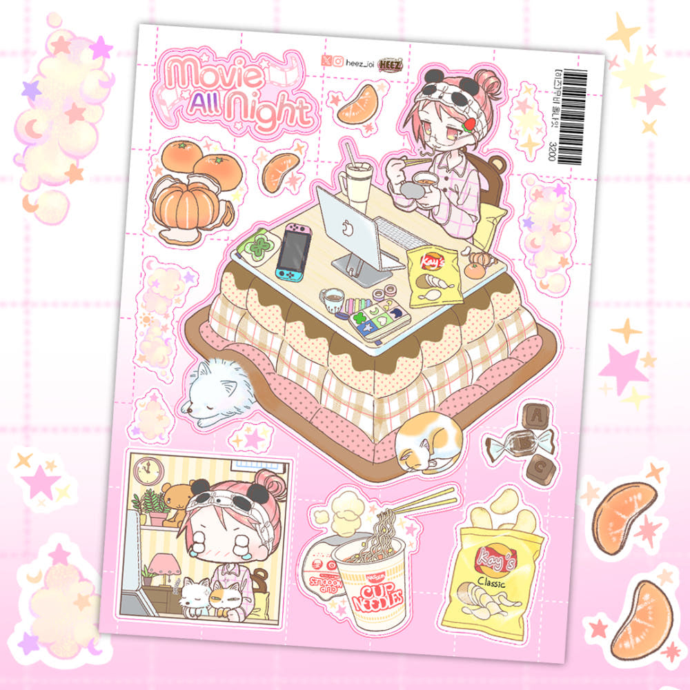 {Heez} Movie All Night Sticker Sheet