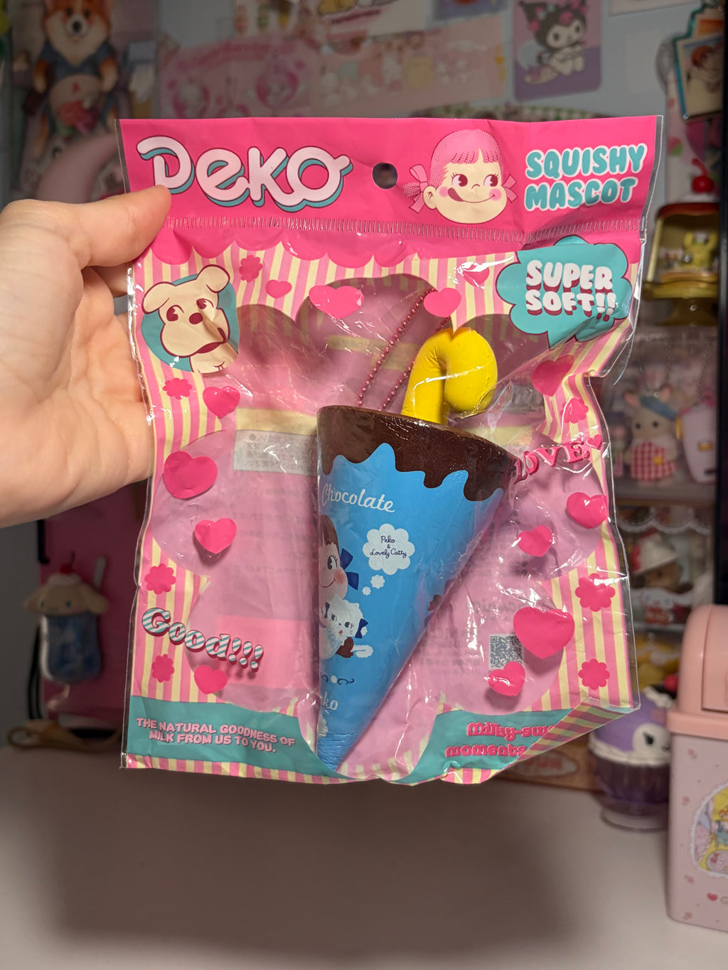 Peko Chan Fujiya Chocolate Umbrella Squishy Keychain