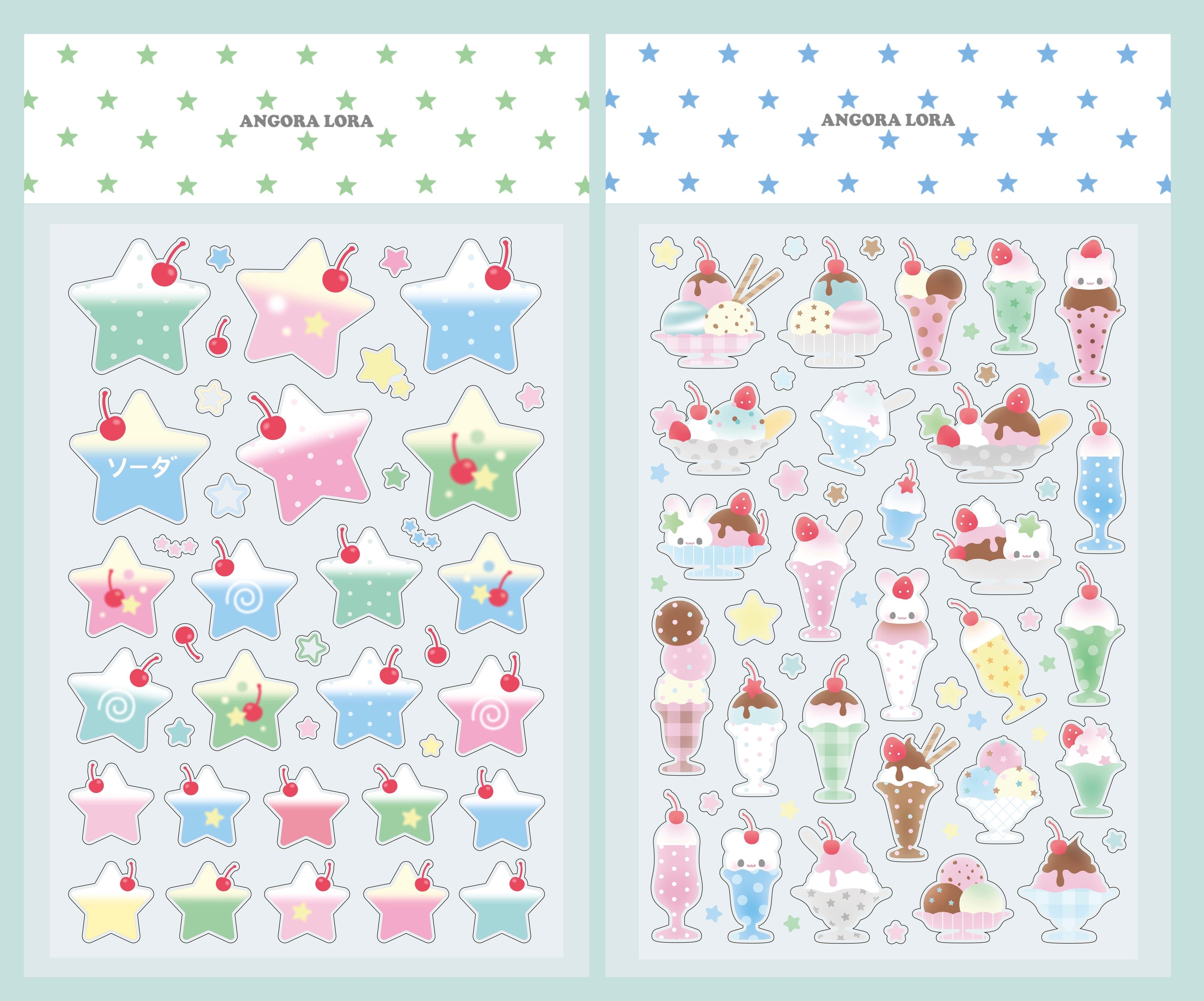 {Angora Lora} Melon Soda Sticker Sheet