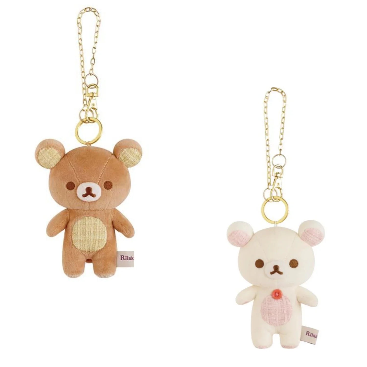 Rilakkuma Plaid Plush Keychain